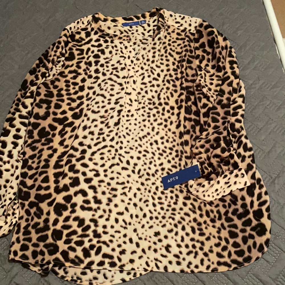 Apt 9 cheetah blouse new with tags